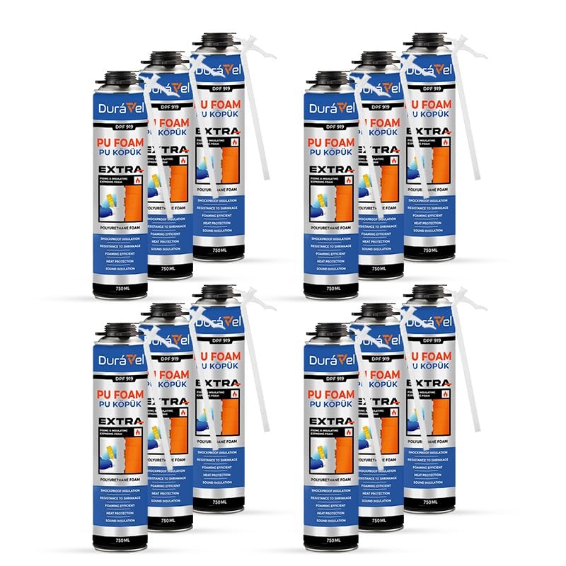 Duravel PU Foam Sealant, Extra Strength Polyurethane Foam, Professional Grade, 750ml (12 Pack) - Image 1